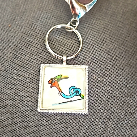 Upcycled Lowly worm book page keyring 1970s w clip Richard Scarry classic ooak - Picture 1 of 5